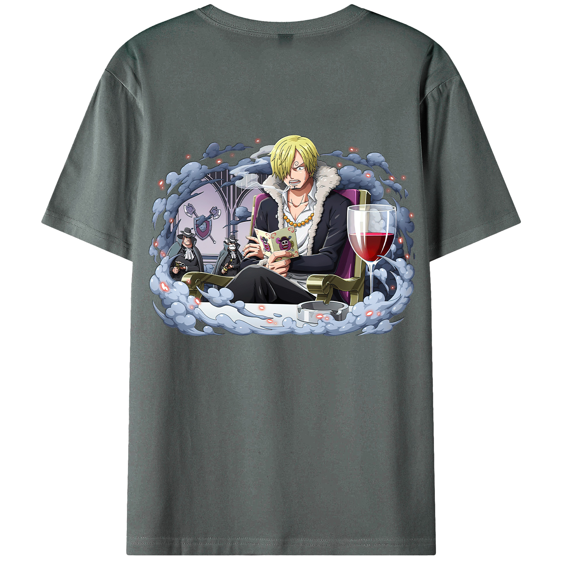 （画像用） ワンピース サンジ ONE PIECE Sanji 綿100％ メンズ半袖Tシャツ（バックプリント） 通気性